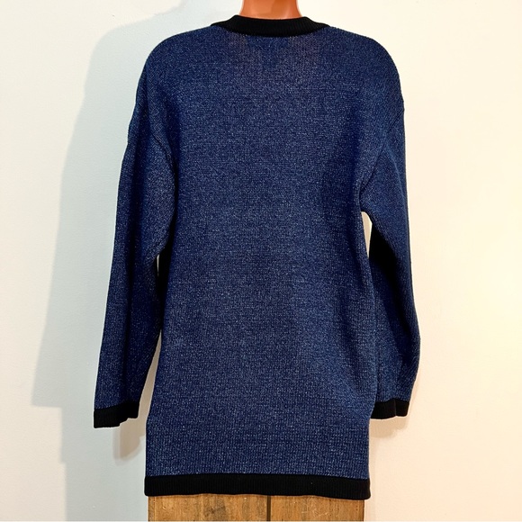 Vintage Outlander Navy & Black Sweater Cardigan - Picture 7 of 10